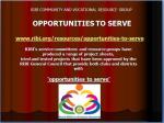 RIBI Opportunities to Serve presentation
